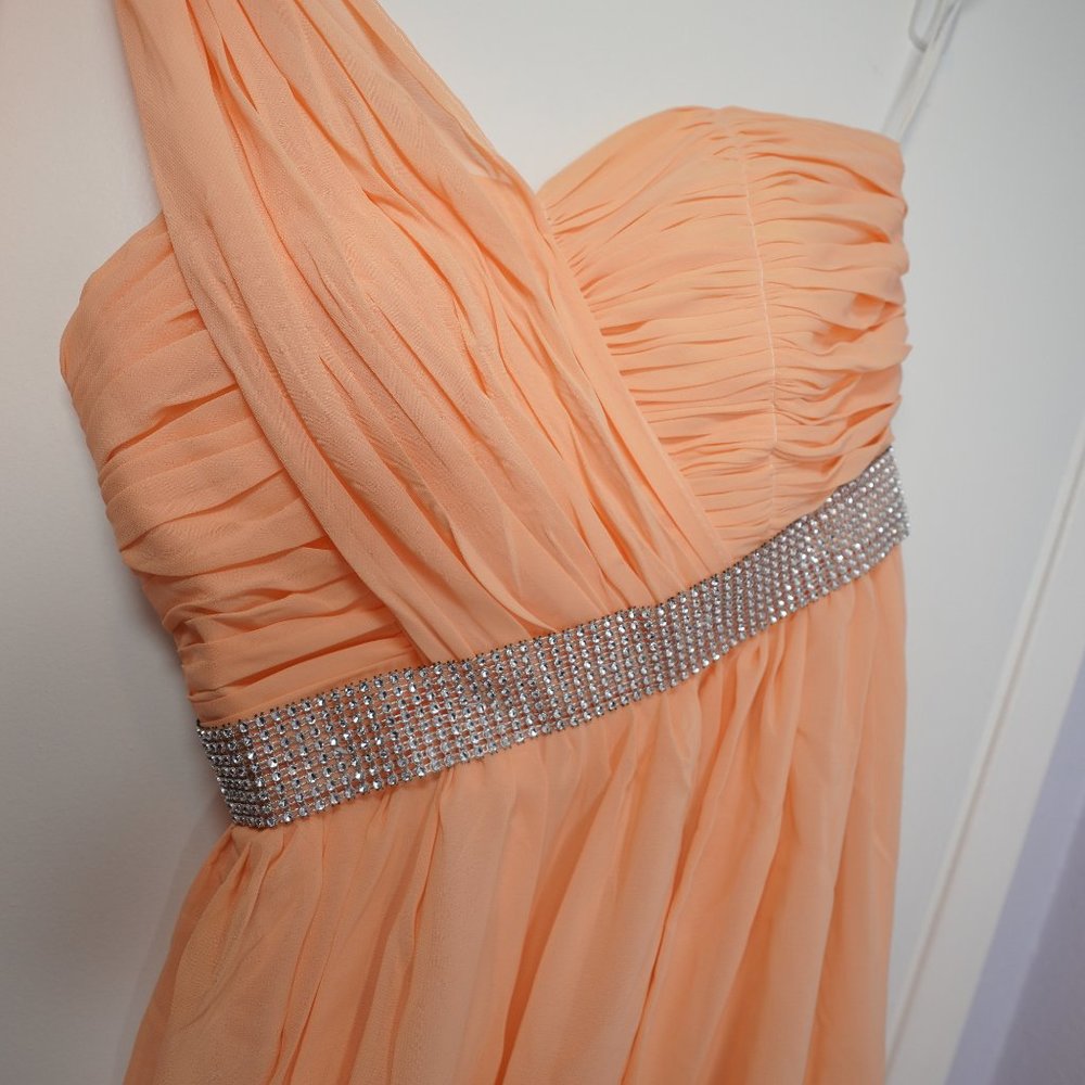 Light Orange One-Shoulder Long Dress